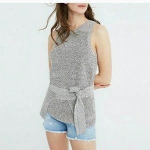 Madewell Gray Tie Wrap Sweater Tank